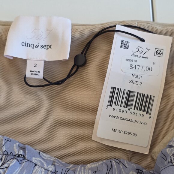 Cinq A Sept Dress 2 Patchwork Floral Sleeveless Assymetric Fairycore Boho Lined - Picture 3 of 16